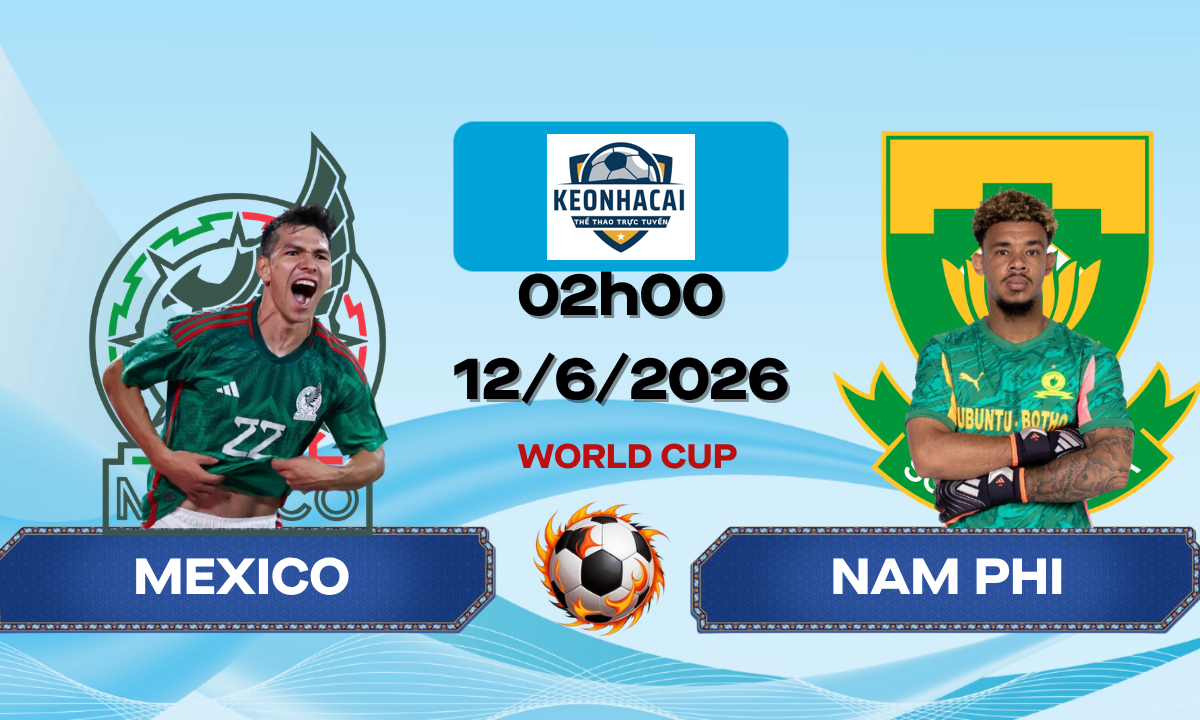 Nhận định kèo bóng đá Mexico – Nam Phi 02h00 ngày 12/06/2026 – World Cup